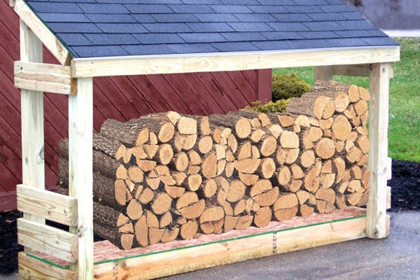 84 Lumber firewood storage shed, assembled outdoors