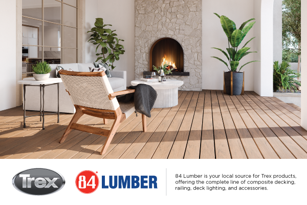 84 Lumber offers Trex composite decking, railing, deck lighting, and accessories.