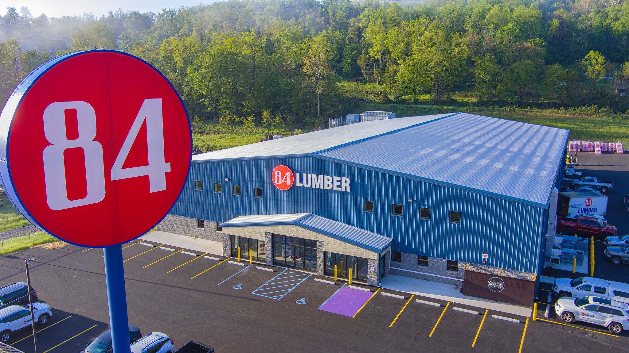 Exterior Photo of our New Morgantown Location with our 84 Lumber Ball 
