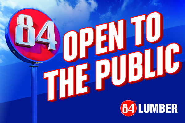 84 Lumber ball sign open to the public