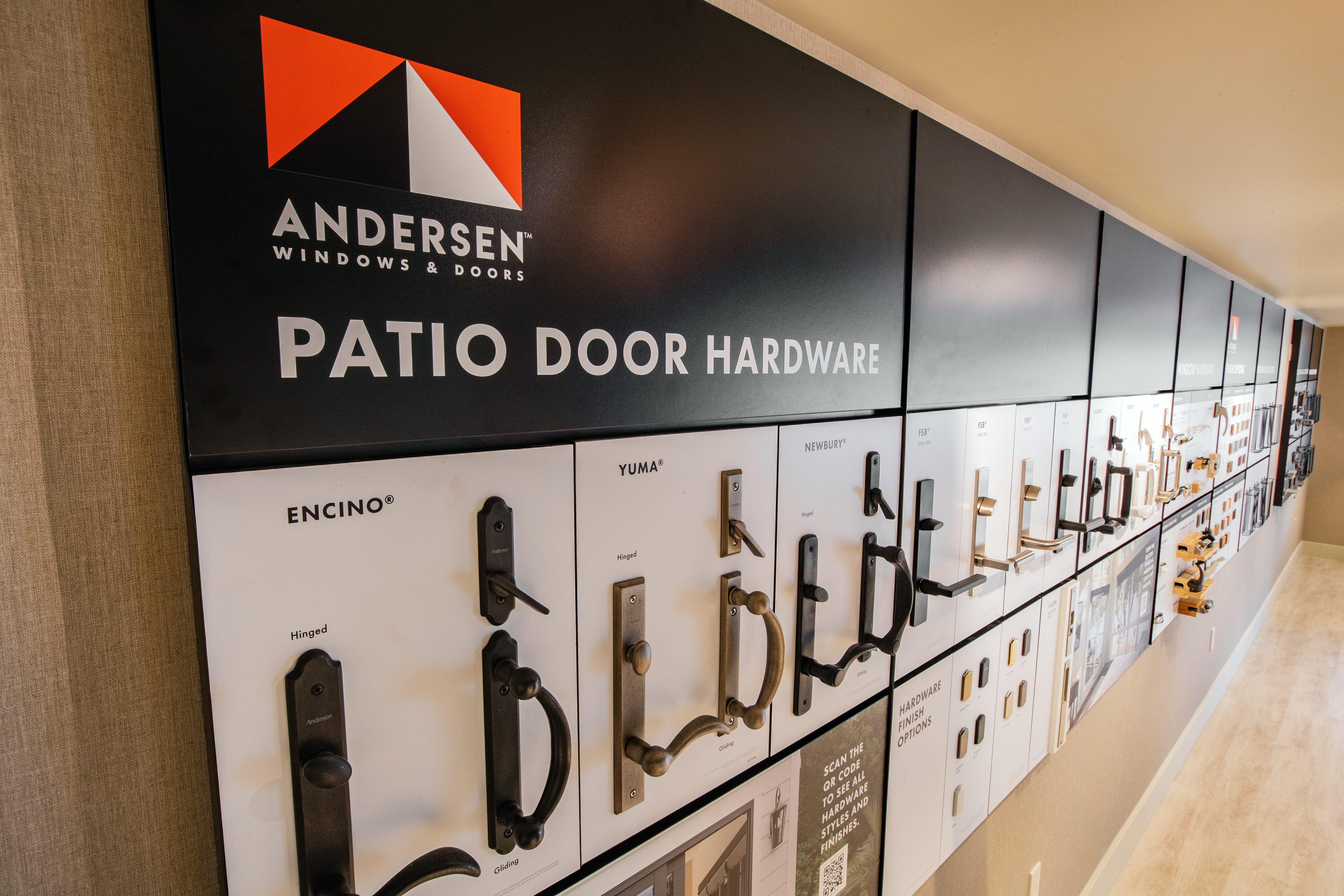 Hardware options on display for patio doors